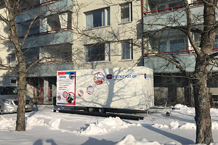 Putkiremonttityömaa kerrostalossa